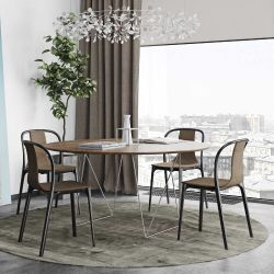 Table de salle à manger Wick 140x80 cm céramique - noir Moderne - Emob