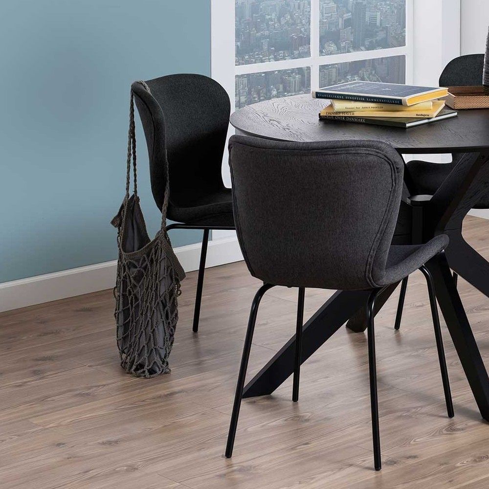 Chaise en tissu Tilda - gris foncé/noir Moderne - Emob