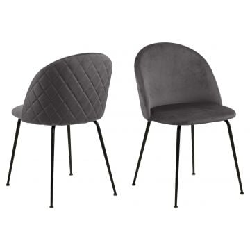 Gestoffeerde stoel Isa - donkergrijs/zwart