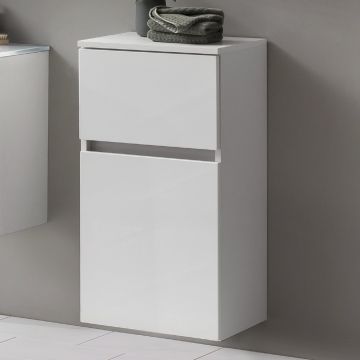 Armoire salle de bains Kornel 40cm 1 porte & 1 tiroir - blanc