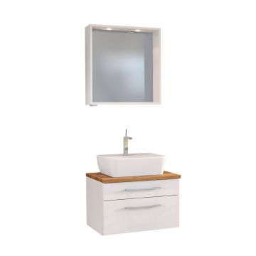 Set meuble lavabo & miroir Dasa 60cm - blanc 