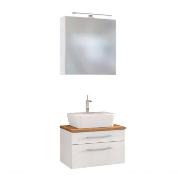 Set meuble lavabo & armoire de toilette Dasa 60cm - blanc