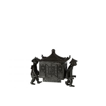 Apen met oosterse tempel poly zwart