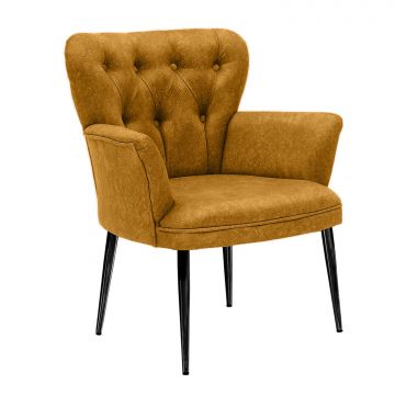 Fauteuil Woody Fashion | velours | mosterdgeel