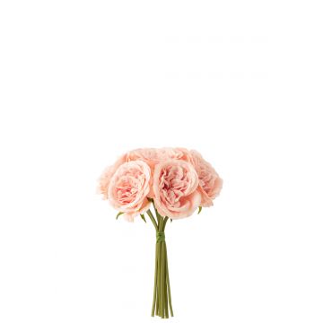 Bouquet rose 7 parties plastique rose clair