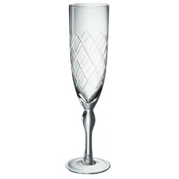 Fluteglas gegraveerd glas transparent 6x25cm