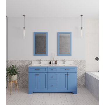 Jussara 3-delige badkamermeubelset | Blauw | 100% MDF en Kwarts