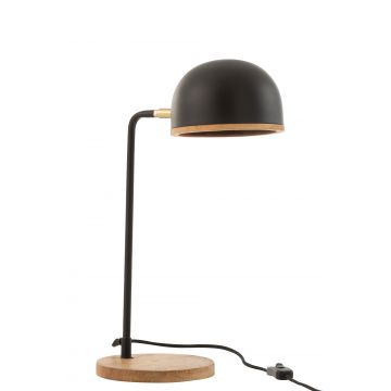 Tafellamp evy ijzer/hout zwart/naturel