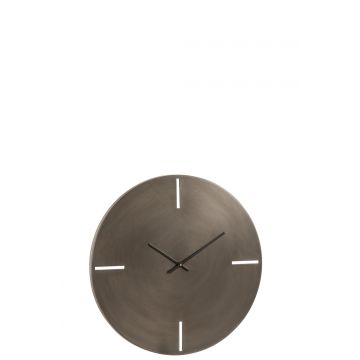 Horloge ronde metal gris fonce small