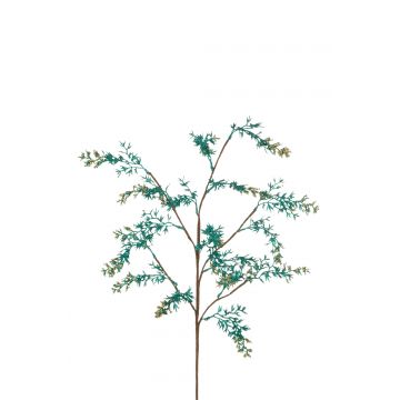 Tak dennenboom besneeuwd plastiek groenblauw/goud