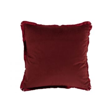 Coussin alpha carre polyester rouge