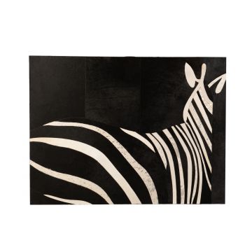Kader rechthoek zebra leder zwart/wit