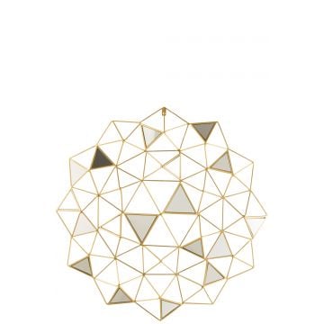 Wanddecoratie spiegels driehoeken metaal goud
