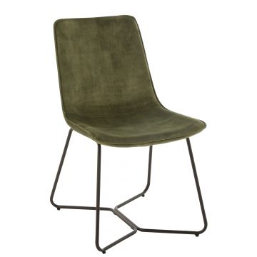 Chaise catia metal/textile vert