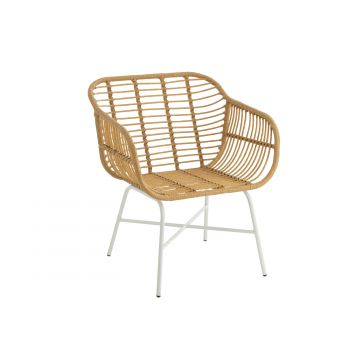 Chaise d'exterieur rachelle metal/plastique nature/blanc