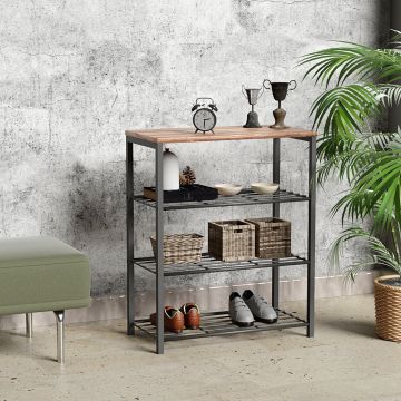 Dragon Shoe Cabinet | 100% Melamine Coated | Oak Grey | 60x66x25 cm