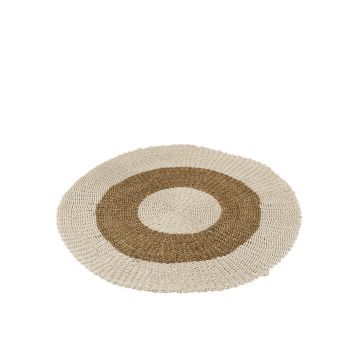 Tapis rond zostere blanc/naturel small