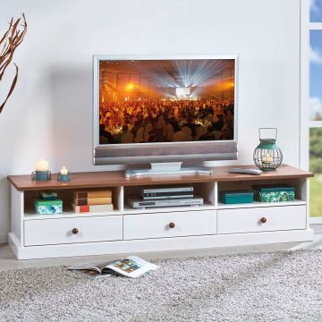 Tv-meubel Westerland 180cm landelijk - wit/bruin