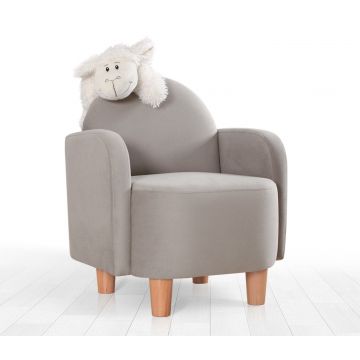 Fluffe Chaise Wing pour enfant | 100% COTON | Gris