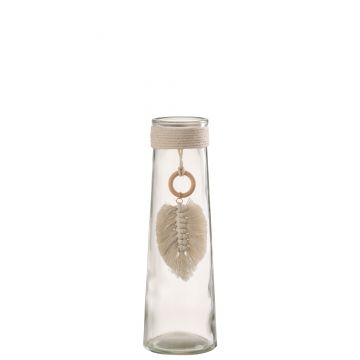 Vase long plume verre transparent small