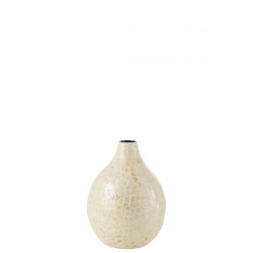 Vase nuye goutte mosaique/bambou ivoire