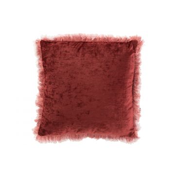 Kussen franje polyester rood