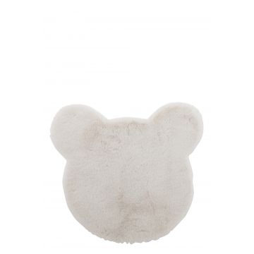 Tapijt hoofd beer polyester wit