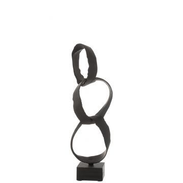 Figurine anneaux sur pied aluminium noir small