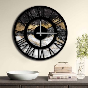 Home Art Horloge décorative en MDF - 100% MDF, Multicolore (50cm)