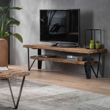 TV-meubel Wannes 160cm - bruin/zwart