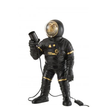 Tafellamp astronaut poly zwart/goud