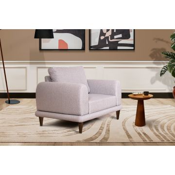 Atelier Del Sofa Wing Chair - Structure en bois de pin, tissu polyester, gris clair