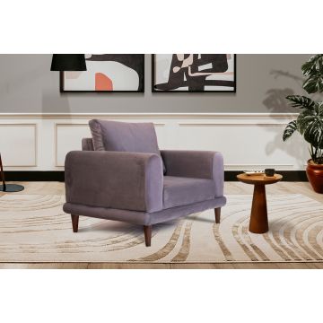 Atelier Del Sofa Wing Chair, cadre en bois de pin, tissu polyester, couleur gris