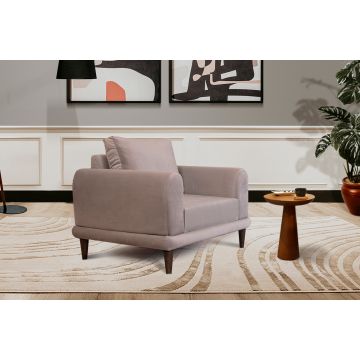 Del Sofa Wing Chair | Structure en bois de pin, tissu polyester, pieds en hêtre | Light Grey