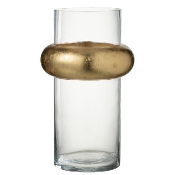 Vaas cylinder ring hoog glas transparant large