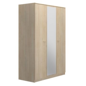 Kledingkast Tulle | Met spiegel | 136 x 60 x 200 cm | Blonde Oak-design