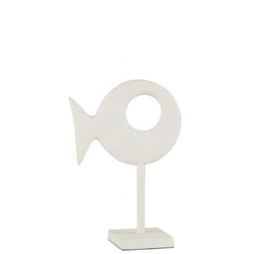 Figurine poisson sur pied aluminium blanc small