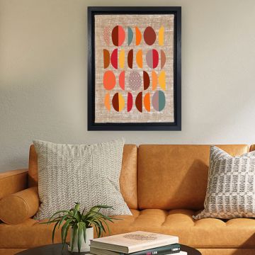 Multicolor Decoratief Canvas Schilderij | Leao | 100% JUTE en HOUT