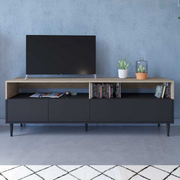 Tv-meubel Horizon 180cm - eik/zwart