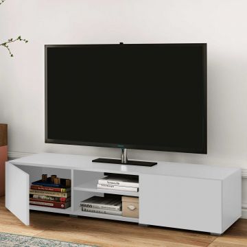 Meuble TV Podium 140 cm - blanc