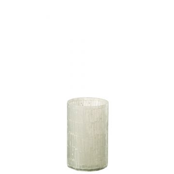 Vase mosaique verre gris clair small