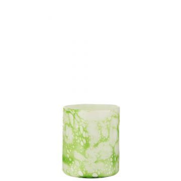 Photophore marbre verre vert/blanc medium