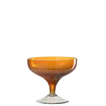 Drinkglas voet rond glas oranje