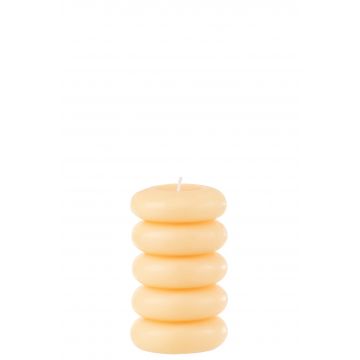 Bougie macaron jaune clair large-10h
