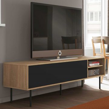 Tv-meubel Watt 165cm - eik/zwart