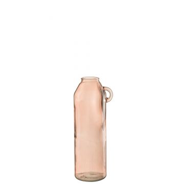Vaas handvat cilinder glas licht roze large