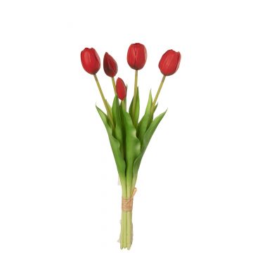 Bouquet tulipes 5pieces pu rouge medium