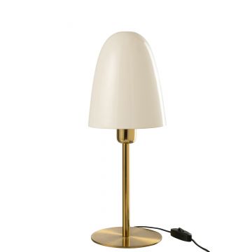Lampe de table metal blanc/or