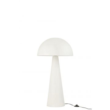 Lampe de table champignon metal mat blanc medium