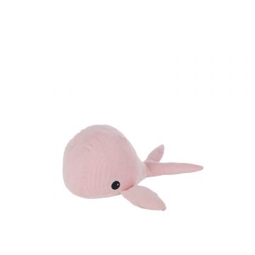 Deurstopper walvis textiel roze